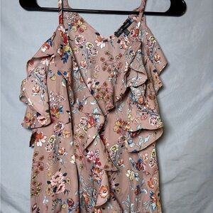 Moa Moa Floral Ruffle Blouse in Pink and Multicolor